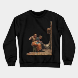 Two Girls Mending the Nets Crewneck Sweatshirt